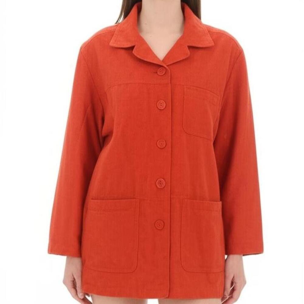 Coaco New York Shirt Jacket XL Burnt Orange Overshirt Cozy Relaxed Fall‎ Fashion